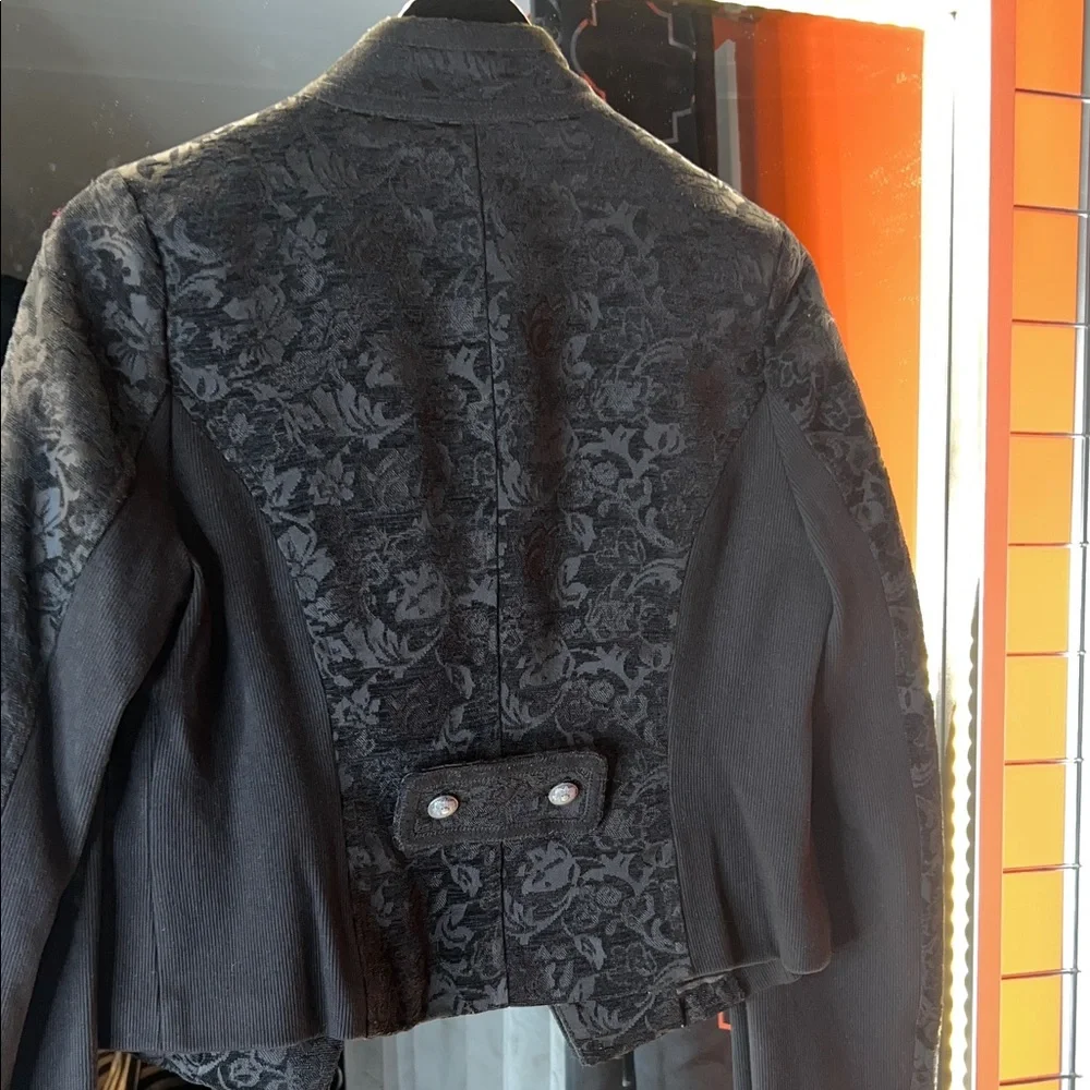 💋Costa Blanca Regal Victorian Brocade Military Moto Jacket 🖤 - Picture 9 of 11